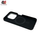 Чехол Iphone 15 Pro кевларовый 500D, MagSafe, черного цвета