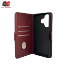 Чехол-книга для Xiaomi Poco M6 4G/Redmi 13 4G шов, бордового цвета, Case