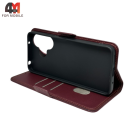 Чехол-книга для Xiaomi Poco M6 4G/Redmi 13 4G шов, бордового цвета, Case