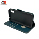 Чехол-книга для Xiaomi Redmi 9A шов, зеленого цвета, Case