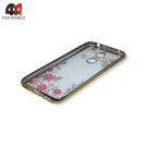 Чехол для Xiaomi Redmi 5 Plus силиконовый, стразы, золотого цвета
