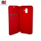 Чехол-книга для Samsung A6 2018/A600 красного цвета, New Case