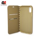 Чехол-книга для Iphone X/Xs золотого цвета, New Case