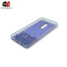 Чехол для Xiaomi Redmi 8 силиконовый, глиттер звезды, фиолетового цвета