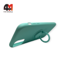 Чехол Iphone 11 Pro силиконовый с кольцом, мятного цвета