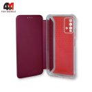 Чехол-книга для Xiaomi Redmi 9T с усиленными углами, бордового цвета