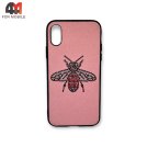 Чехол Iphone X/Xs пластиковый с рисунком, Gucci, розового цвета