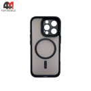 Чехол для Iphone 13 Pro Max пластиковый с рамкой + MagSafe, черно-красного цвета, Hicool