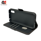 Чехол-книга для Xiaomi Redmi 9A шов, черного цвета, Case