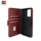 Чехол-книга для Xiaomi Redmi 10 шов, бордового цвета, Case