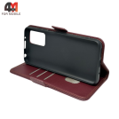 Чехол-книга для Xiaomi Redmi 10 шов, бордового цвета, Case