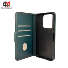 Чехол-книга для Xiaomi Redmi Note 14 4G шов, зеленого цвета, Case