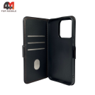 Чехол-книга для Xiaomi Redmi Note 14 4G шов, черного цвета, Case