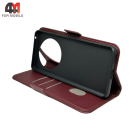 Чехол-книга для Huawei Honor X9B шов, бордового цвета, Case