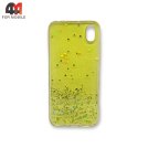 Чехол для Huawei Y5 2019/Honor 8S силиконовый, глиттер, желтого цвета