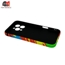 Чехол для Iphone 15 Pro силиконовый с рисунком, 08 неоновый, Luxo