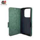 Чехол-книга для Xiaomi Redmi Note 13 4G зеленого цвета, Case