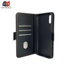 Чехол-книга для Xiaomi Redmi 9A шов, черного цвета, Case