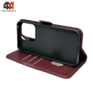 Чехол-книга для Huawei Honor X8C шов, бордового цвета, Case