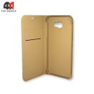 Чехол-книга для Samsung A7 2017/A720 бок пластик, золотого цвета