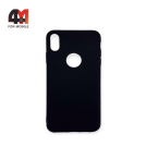 Чехол Iphone Xs Max силиконовый, матовый, черного цвета