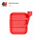 Baseus чехол для наушников с магнитным держателем, силиконовый, красный