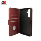 Чехол-книга для Samsung A36 шов, бордового цвета, Case