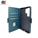 Чехол-книга для Samsung S25 Ultra шов, зеленого цвета, Case