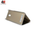 Чехол-книга для Samsung A8 Plus 2018/A730 clear view cover, золотого цвета