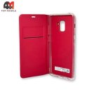 Чехол-книга для Samsung A8 Plus 2018/A730 clear view cover, красного цвета