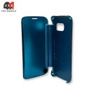 Чехол-книга для Samsung S6 Edge clear view cover, голубого цвета