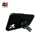 Чехол Iphone 11 Pro Max пластиковый, противоударный с кольцом, черного цвета