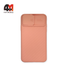 Чехол Iphone 11 Pro Max силиконовый с защитой на камеру, персикового цвета