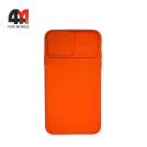 Чехол Iphone 11 Pro Max силиконовый с защитой на камеру, оранжевого цвета