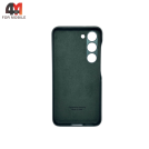 Чехол для Samsung S23 Plus пластиковый, Leather Case, темно-зеленого цвета