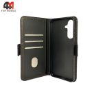 Чехол-книга для Samsung A56 шов, черного цвета, Case