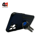 Чехол Iphone 11 Pro Max пластиковый, противоударный с кольцом, синего цвета