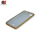 Чехол для Xiaomi Redmi 6A силиконовый с блестками, золотого цвета