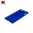 Чехол для Sony Xperia XZ силиконовый, матовый, синего цвета