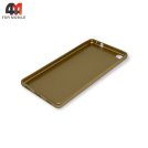 Чехол для Huawei P8 силиконовый с логотипом, золотого цвета