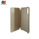Чехол-книга для Huawei P20 clear view cover, золотого цвета