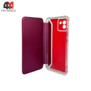Чехол-книга для Samsung A03 с усиленными углами, бордового цвета