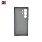 Чехол для Samsung S24 Ultra пластиковый, Leather Case, серо-голубого цвета
