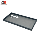 Чехол для Samsung S24 Ultra пластиковый, Leather Case, серо-голубого цвета