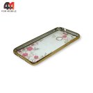 Чехол для Huawei P8 Lite 2017 силиконовый, стразы, золотого цвета