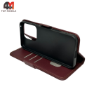 Чехол-книга для Huawei Honor 400 Pro шов, бордового цвета, Case