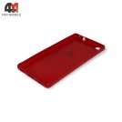 Чехол для Huawei P8 силиконовый с логотипом, красного цвета