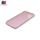 Чехол для Iphone 13 Pro Max пластиковый, матовый с логотипом, розового цвета