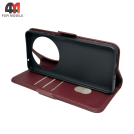 Чехол-книга для Huawei Nova 12i/13i шов, бордового цвета, Case