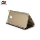 Чехол-книга для Samsung J3 2017/J330 clear view cover, золотого цвета